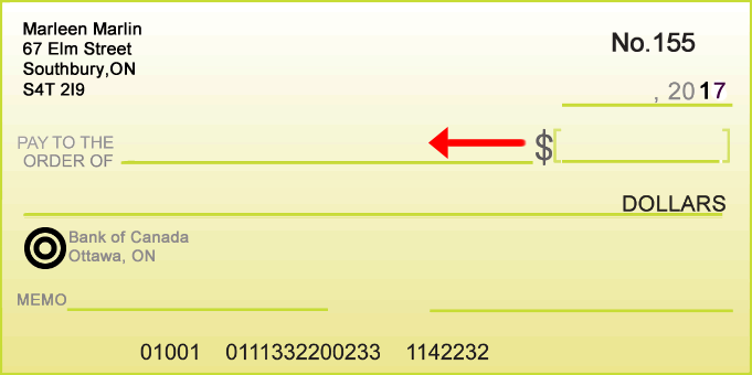 sample cheque