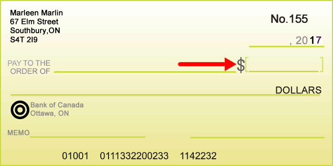 sample cheque