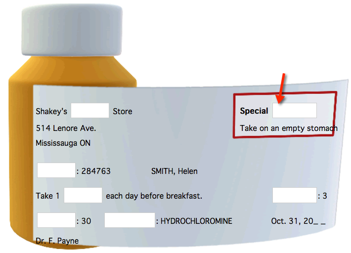 prescription bottle label