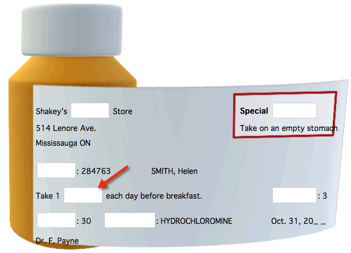 prescription bottle label