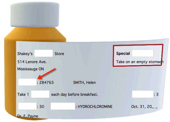 prescription bottle label