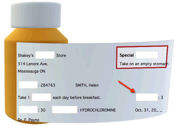 prescription bottle label