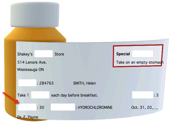 prescription bottle label